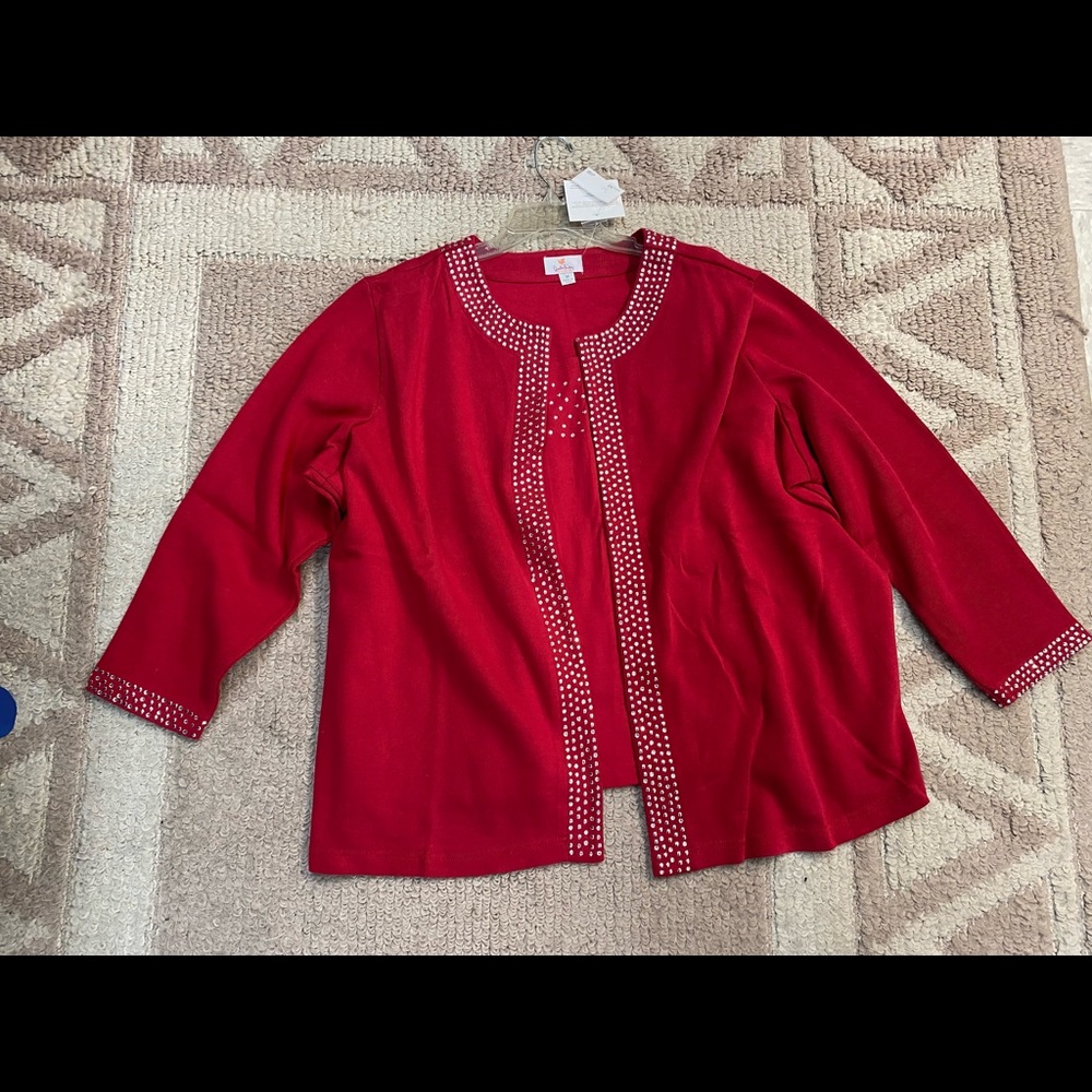 Quacker Factory Red 2 Pc Top New with Tags